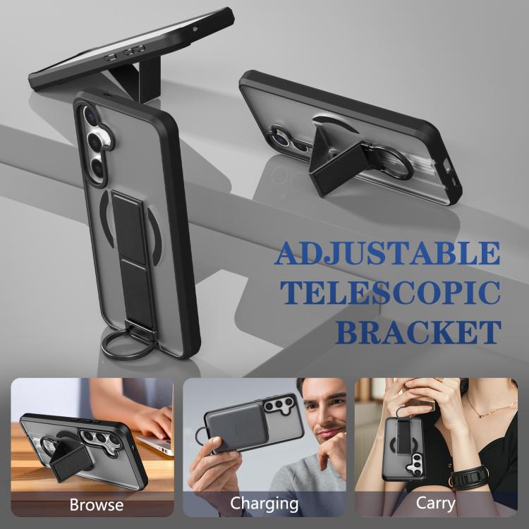 For Samsung Galaxy S24+ 5G Skin-Friendly D-Ring Holder Magnetic Shockproof Phone Case