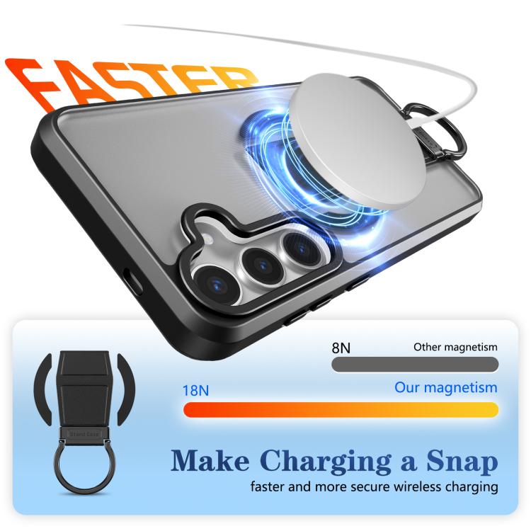 For Samsung Galaxy S24+ 5G Skin-Friendly D-Ring Holder Magnetic Shockproof Phone Case