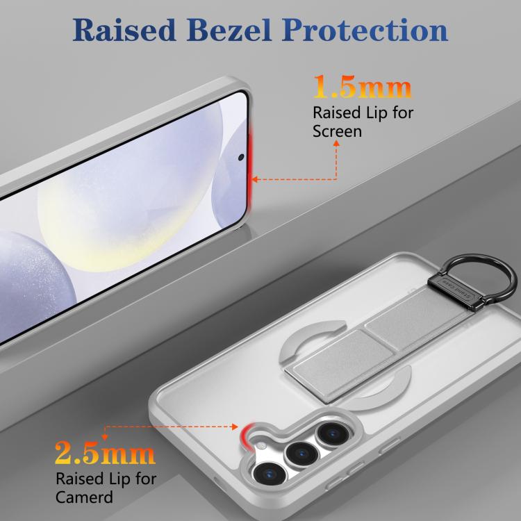 For Samsung Galaxy S24+ 5G Skin-Friendly D-Ring Holder Magnetic Shockproof Phone Case