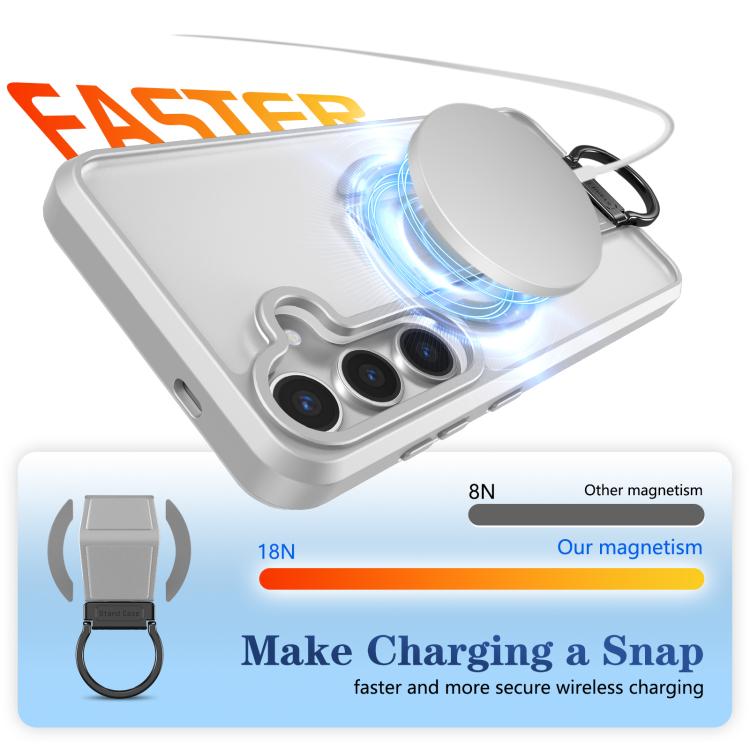 For Samsung Galaxy S24+ 5G Skin-Friendly D-Ring Holder Magnetic Shockproof Phone Case