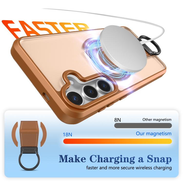 For Samsung Galaxy S24+ 5G Skin-Friendly D-Ring Holder Magnetic Shockproof Phone Case