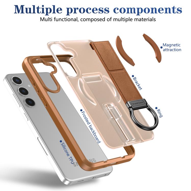 For Samsung Galaxy S24+ 5G Skin-Friendly D-Ring Holder Magnetic Shockproof Phone Case