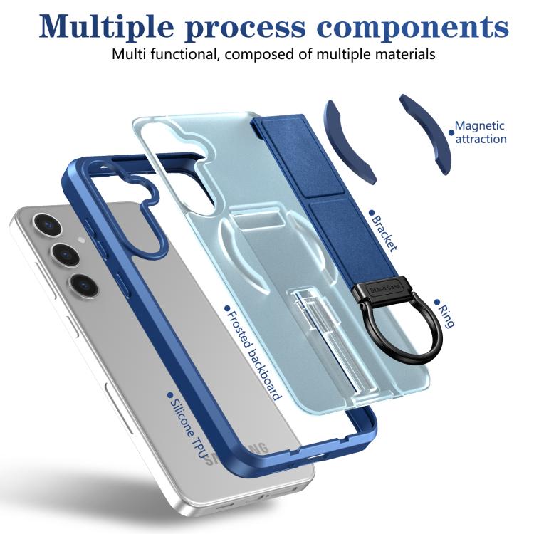 For Samsung Galaxy S24+ 5G Skin-Friendly D-Ring Holder Magnetic Shockproof Phone Case