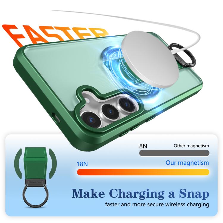 For Samsung Galaxy S24+ 5G Skin-Friendly D-Ring Holder Magnetic Shockproof Phone Case