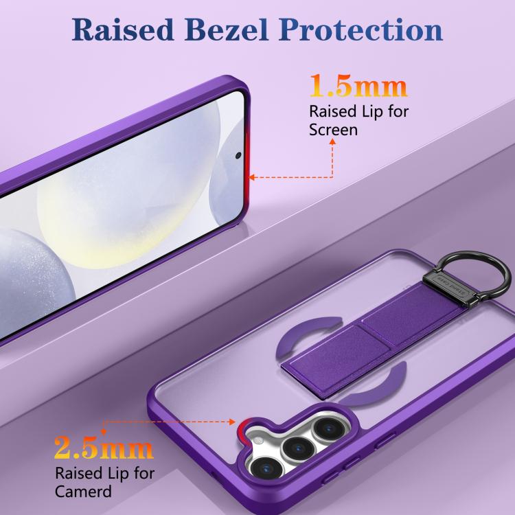 For Samsung Galaxy S24+ 5G Skin-Friendly D-Ring Holder Magnetic Shockproof Phone Case