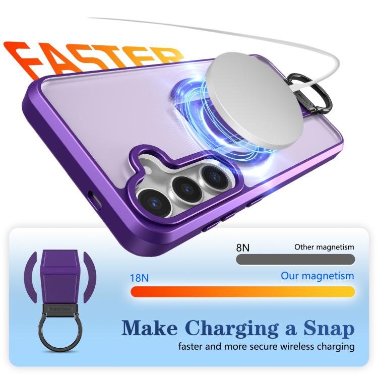 For Samsung Galaxy S24+ 5G Skin-Friendly D-Ring Holder Magnetic Shockproof Phone Case