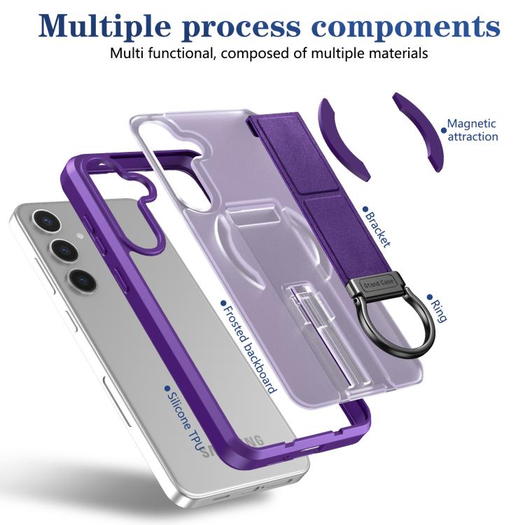 For Samsung Galaxy S24+ 5G Skin-Friendly D-Ring Holder Magnetic Shockproof Phone Case