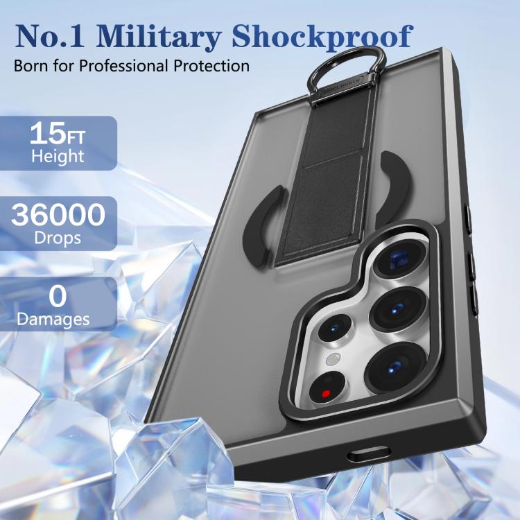 For Samsung Galaxy S24 Ultra 5G Skin-Friendly D-Ring Holder Magnetic Shockproof Phone Case