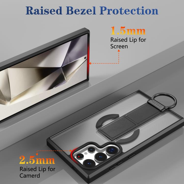 For Samsung Galaxy S24 Ultra 5G Skin-Friendly D-Ring Holder Magnetic Shockproof Phone Case