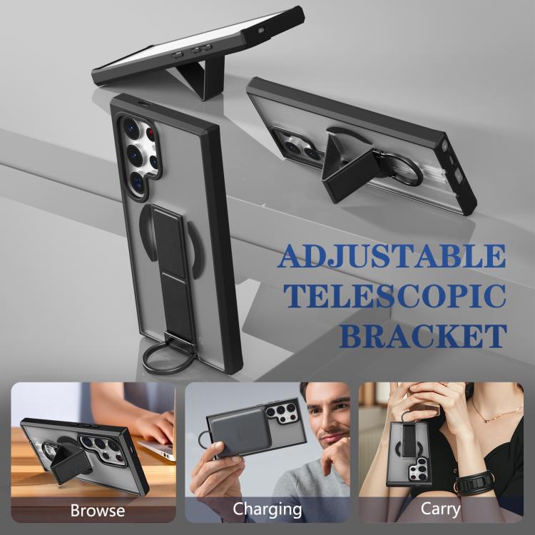 For Samsung Galaxy S24 Ultra 5G Skin-Friendly D-Ring Holder Magnetic Shockproof Phone Case