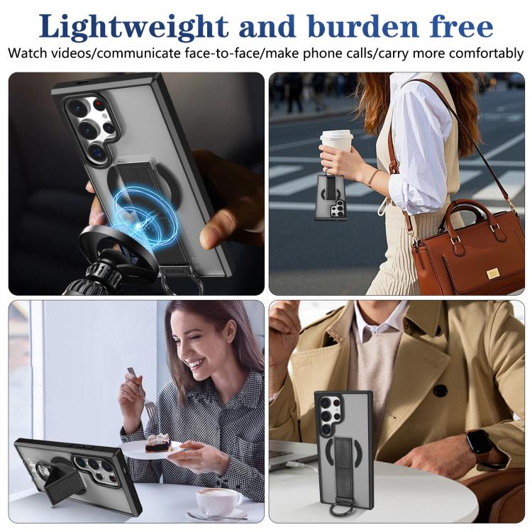 For Samsung Galaxy S24 Ultra 5G Skin-Friendly D-Ring Holder Magnetic Shockproof Phone Case