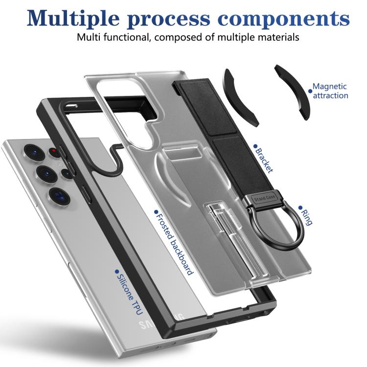 For Samsung Galaxy S24 Ultra 5G Skin-Friendly D-Ring Holder Magnetic Shockproof Phone Case