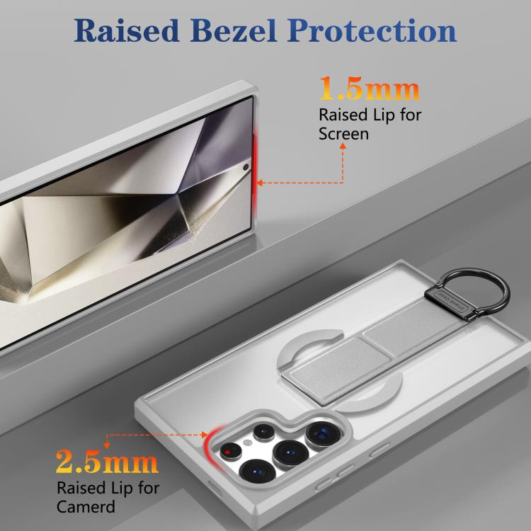 For Samsung Galaxy S24 Ultra 5G Skin-Friendly D-Ring Holder Magnetic Shockproof Phone Case
