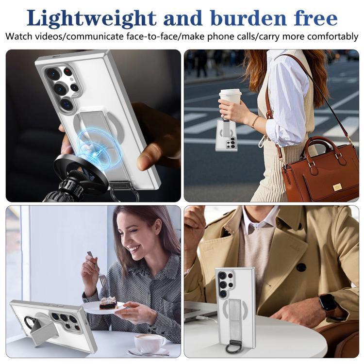 For Samsung Galaxy S24 Ultra 5G Skin-Friendly D-Ring Holder Magnetic Shockproof Phone Case