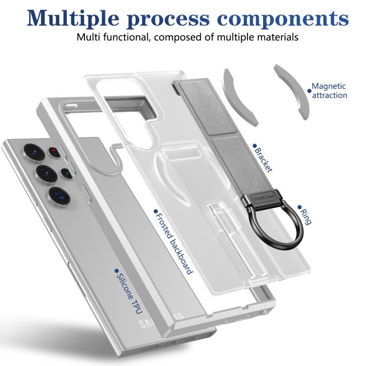 For Samsung Galaxy S24 Ultra 5G Skin-Friendly D-Ring Holder Magnetic Shockproof Phone Case