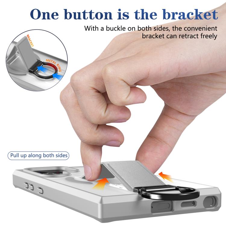 For Samsung Galaxy S24 Ultra 5G Skin-Friendly D-Ring Holder Magnetic Shockproof Phone Case