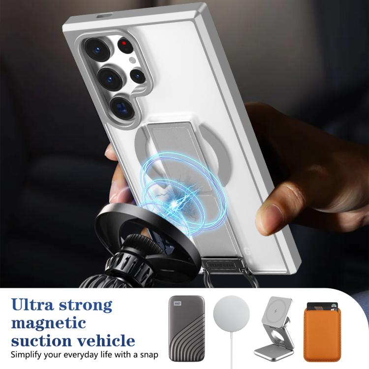 For Samsung Galaxy S24 Ultra 5G Skin-Friendly D-Ring Holder Magnetic Shockproof Phone Case