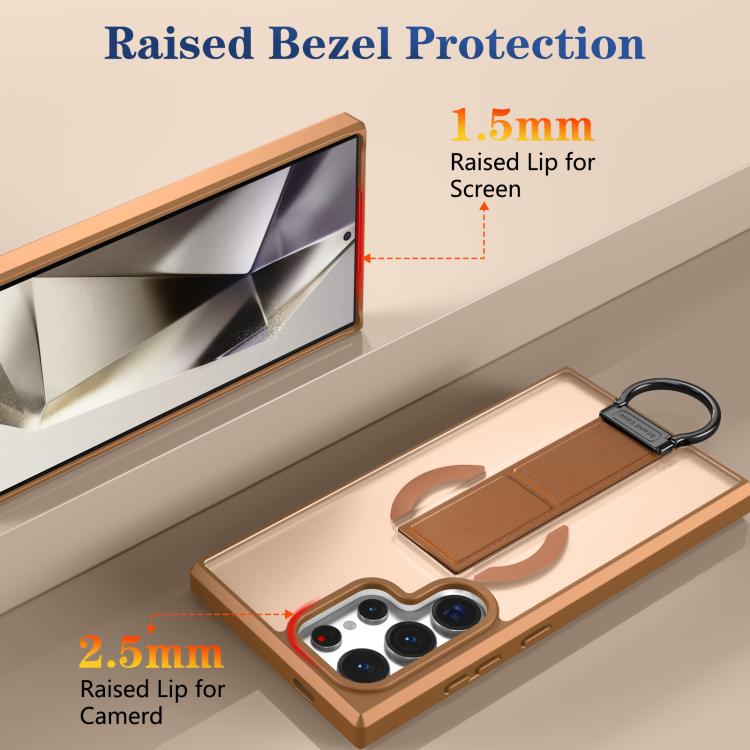For Samsung Galaxy S24 Ultra 5G Skin-Friendly D-Ring Holder Magnetic Shockproof Phone Case