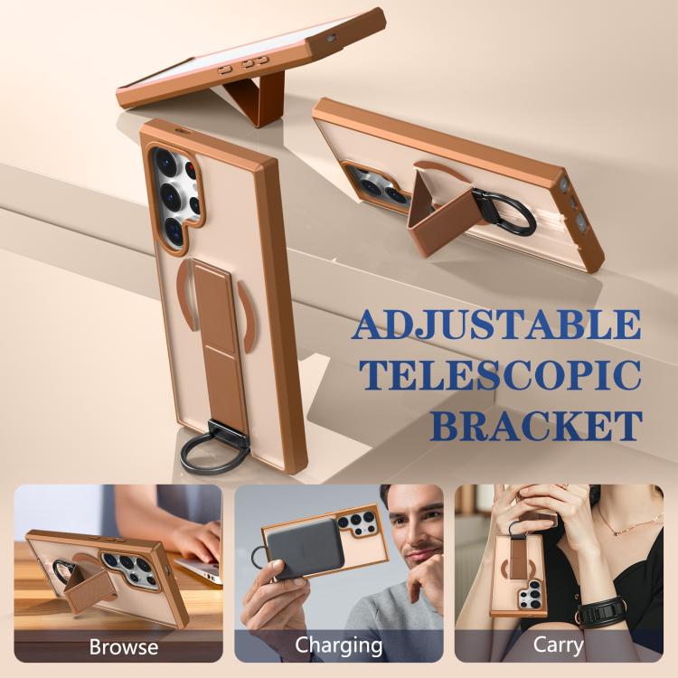 For Samsung Galaxy S24 Ultra 5G Skin-Friendly D-Ring Holder Magnetic Shockproof Phone Case