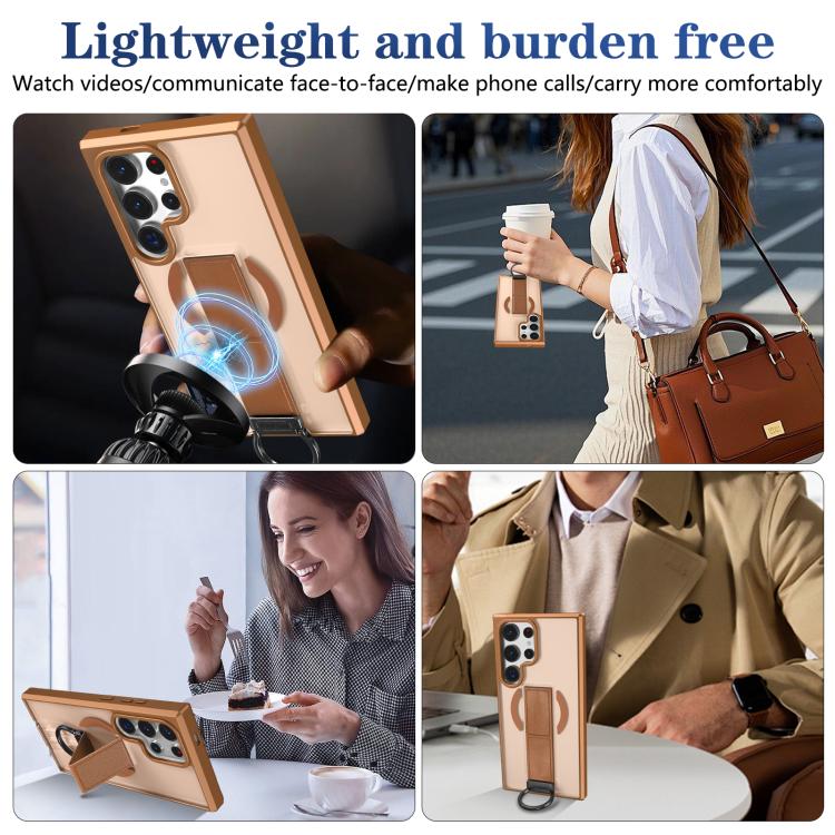 For Samsung Galaxy S24 Ultra 5G Skin-Friendly D-Ring Holder Magnetic Shockproof Phone Case