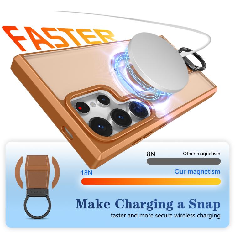 For Samsung Galaxy S24 Ultra 5G Skin-Friendly D-Ring Holder Magnetic Shockproof Phone Case