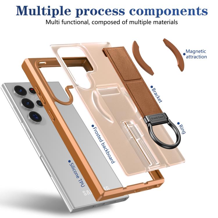 For Samsung Galaxy S24 Ultra 5G Skin-Friendly D-Ring Holder Magnetic Shockproof Phone Case