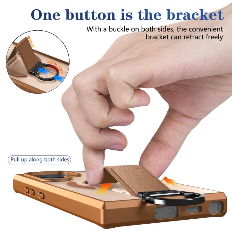 For Samsung Galaxy S24 Ultra 5G Skin-Friendly D-Ring Holder Magnetic Shockproof Phone Case