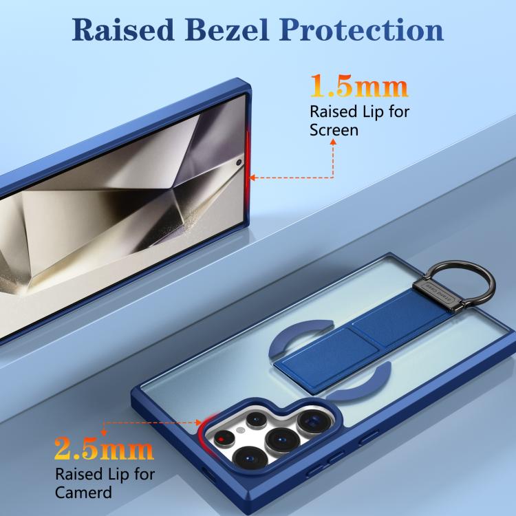 For Samsung Galaxy S24 Ultra 5G Skin-Friendly D-Ring Holder Magnetic Shockproof Phone Case