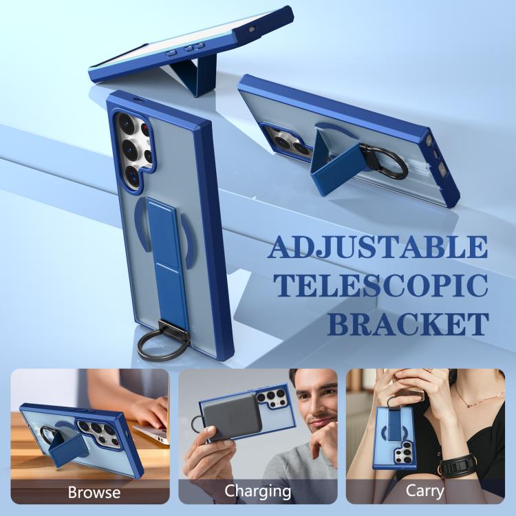 For Samsung Galaxy S24 Ultra 5G Skin-Friendly D-Ring Holder Magnetic Shockproof Phone Case