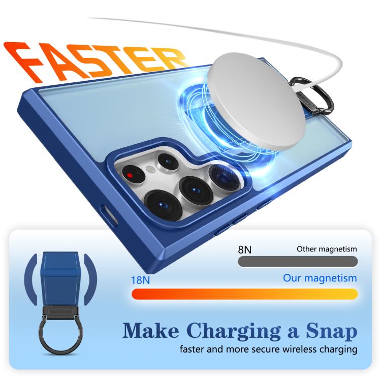 For Samsung Galaxy S24 Ultra 5G Skin-Friendly D-Ring Holder Magnetic Shockproof Phone Case