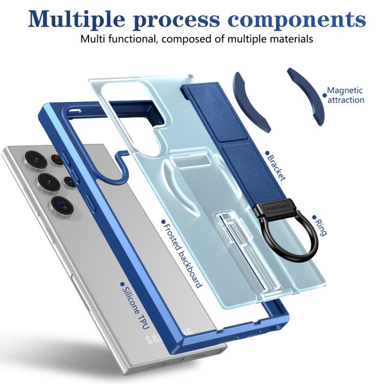 For Samsung Galaxy S24 Ultra 5G Skin-Friendly D-Ring Holder Magnetic Shockproof Phone Case