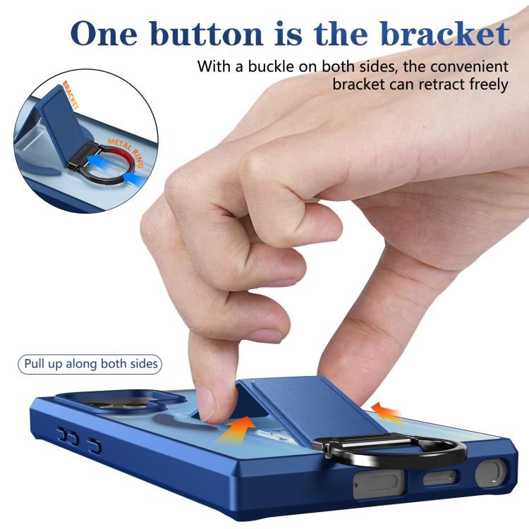 For Samsung Galaxy S24 Ultra 5G Skin-Friendly D-Ring Holder Magnetic Shockproof Phone Case