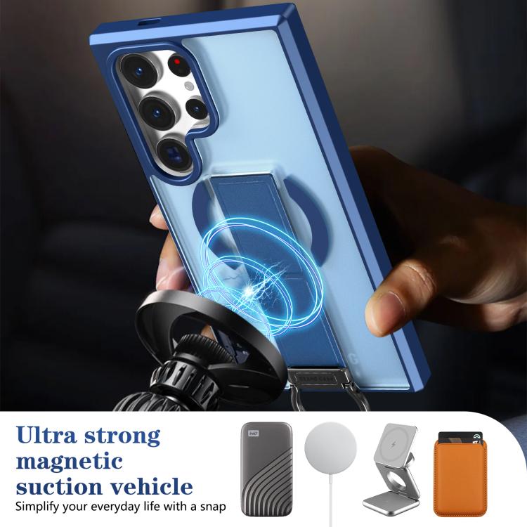 For Samsung Galaxy S24 Ultra 5G Skin-Friendly D-Ring Holder Magnetic Shockproof Phone Case