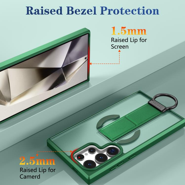 For Samsung Galaxy S24 Ultra 5G Skin-Friendly D-Ring Holder Magnetic Shockproof Phone Case