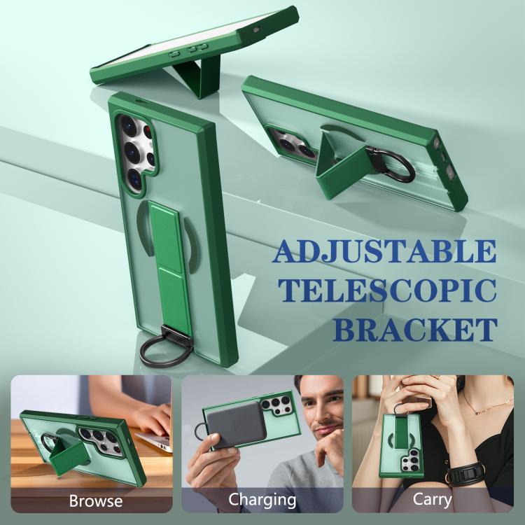 For Samsung Galaxy S24 Ultra 5G Skin-Friendly D-Ring Holder Magnetic Shockproof Phone Case