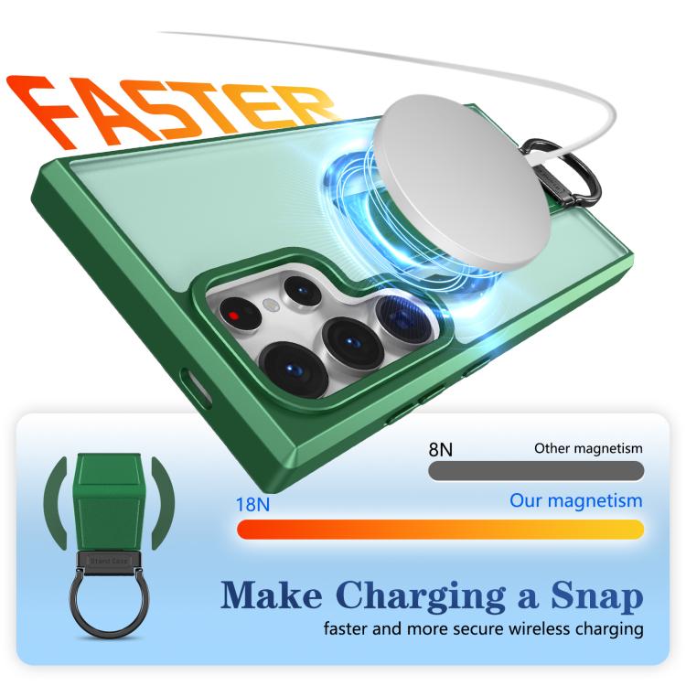 For Samsung Galaxy S24 Ultra 5G Skin-Friendly D-Ring Holder Magnetic Shockproof Phone Case