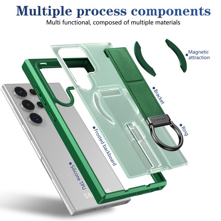 For Samsung Galaxy S24 Ultra 5G Skin-Friendly D-Ring Holder Magnetic Shockproof Phone Case