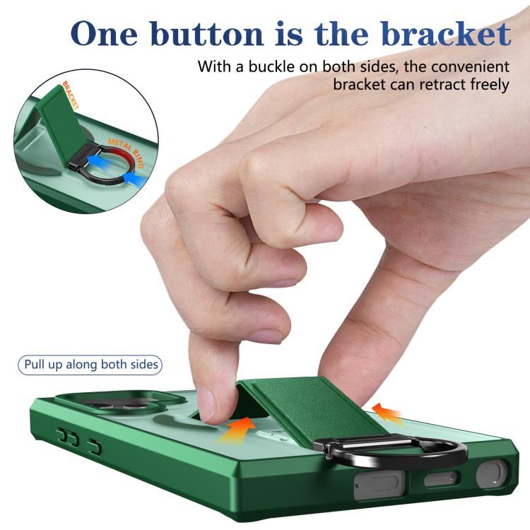 For Samsung Galaxy S24 Ultra 5G Skin-Friendly D-Ring Holder Magnetic Shockproof Phone Case