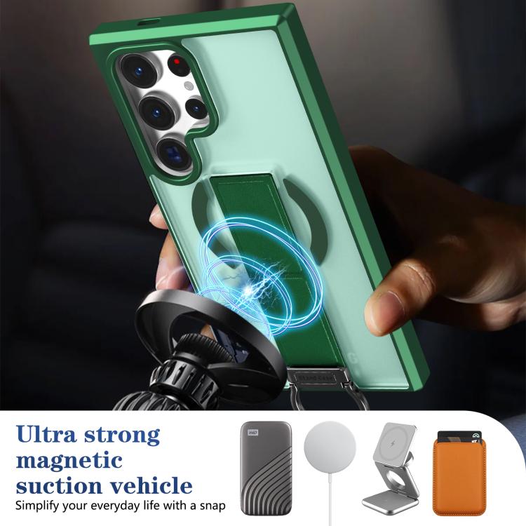 For Samsung Galaxy S24 Ultra 5G Skin-Friendly D-Ring Holder Magnetic Shockproof Phone Case