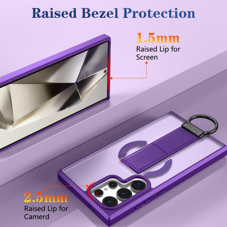 For Samsung Galaxy S24 Ultra 5G Skin-Friendly D-Ring Holder Magnetic Shockproof Phone Case