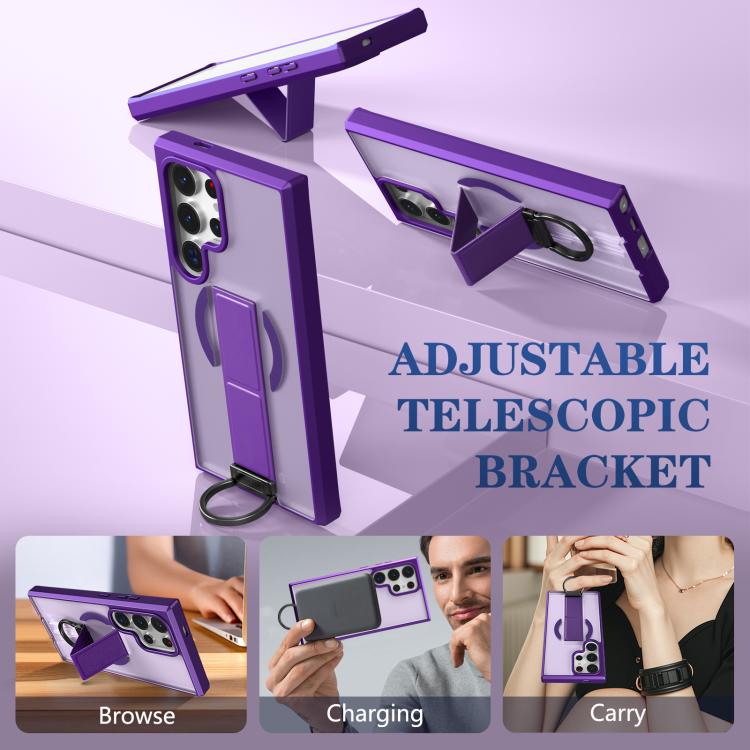 For Samsung Galaxy S24 Ultra 5G Skin-Friendly D-Ring Holder Magnetic Shockproof Phone Case