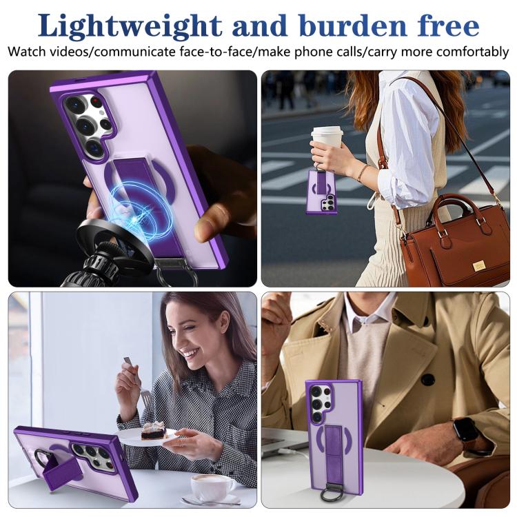 For Samsung Galaxy S24 Ultra 5G Skin-Friendly D-Ring Holder Magnetic Shockproof Phone Case