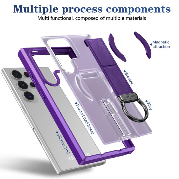 For Samsung Galaxy S24 Ultra 5G Skin-Friendly D-Ring Holder Magnetic Shockproof Phone Case