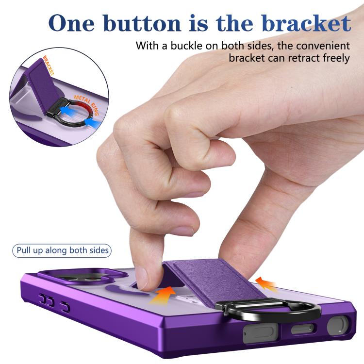 For Samsung Galaxy S24 Ultra 5G Skin-Friendly D-Ring Holder Magnetic Shockproof Phone Case