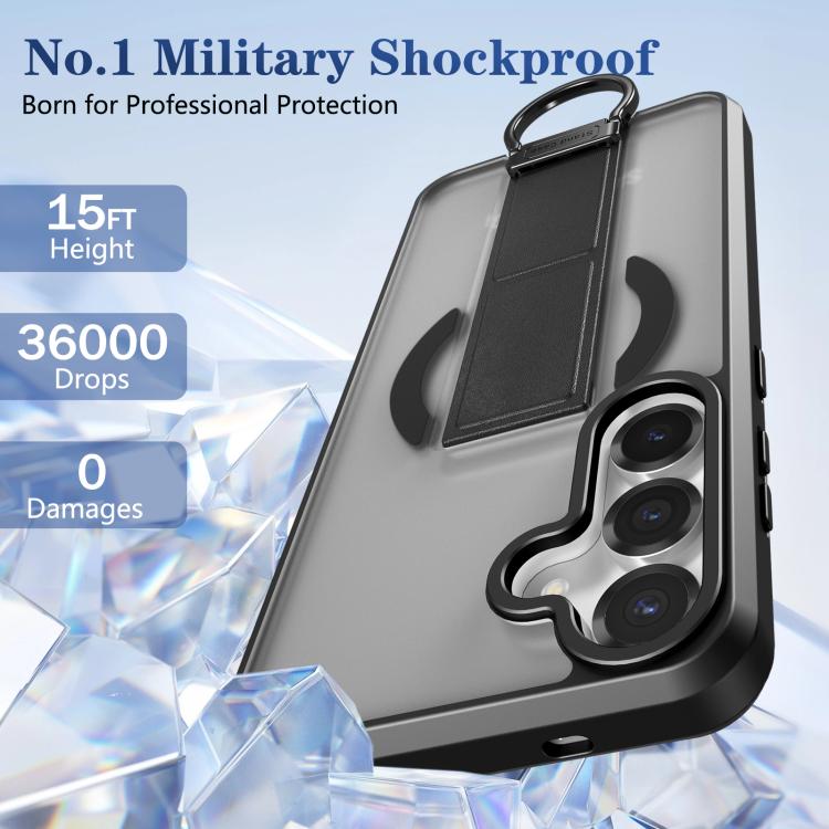 For Samsung Galaxy S25+ 5G Skin-Friendly D-Ring Holder Magnetic Shockproof Phone Case