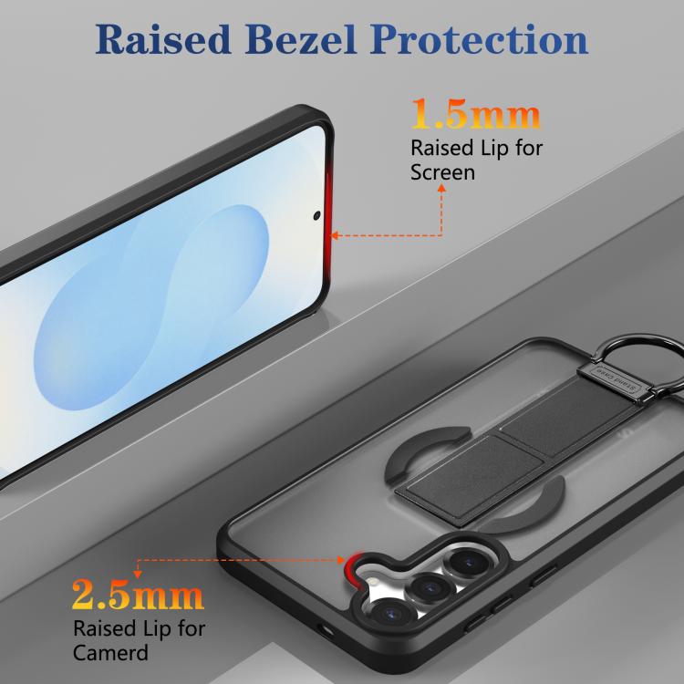 For Samsung Galaxy S25+ 5G Skin-Friendly D-Ring Holder Magnetic Shockproof Phone Case