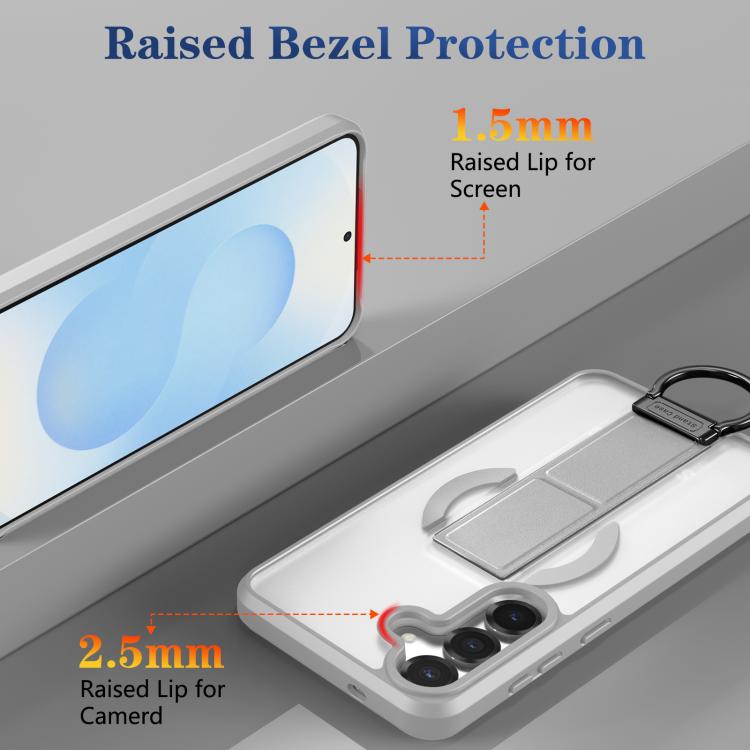 For Samsung Galaxy S25+ 5G Skin-Friendly D-Ring Holder Magnetic Shockproof Phone Case