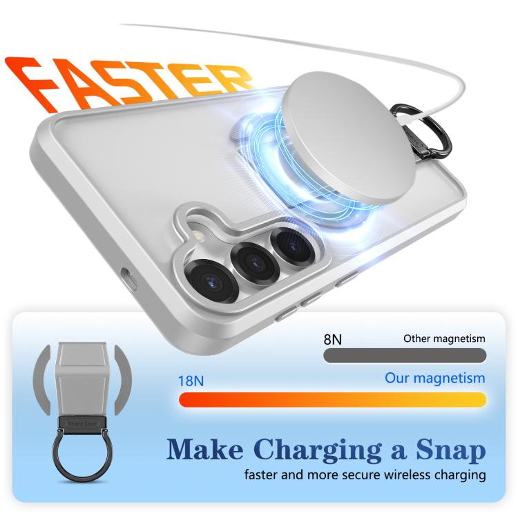 For Samsung Galaxy S25+ 5G Skin-Friendly D-Ring Holder Magnetic Shockproof Phone Case