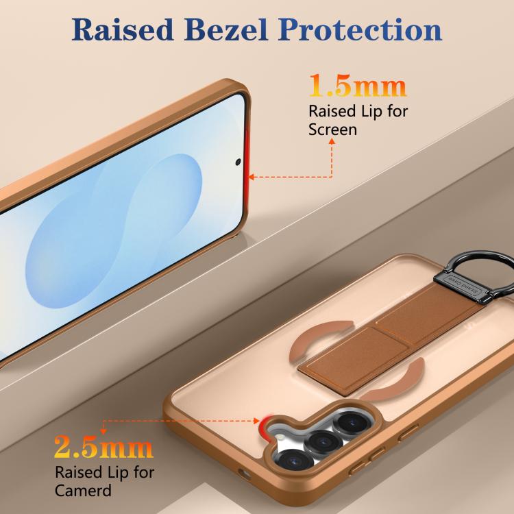 For Samsung Galaxy S25+ 5G Skin-Friendly D-Ring Holder Magnetic Shockproof Phone Case