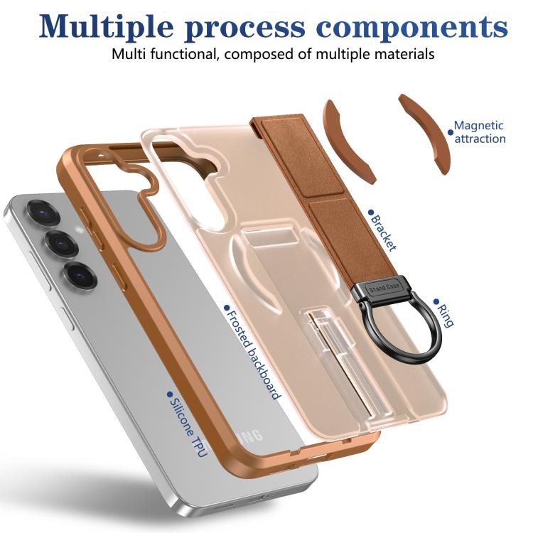 For Samsung Galaxy S25+ 5G Skin-Friendly D-Ring Holder Magnetic Shockproof Phone Case